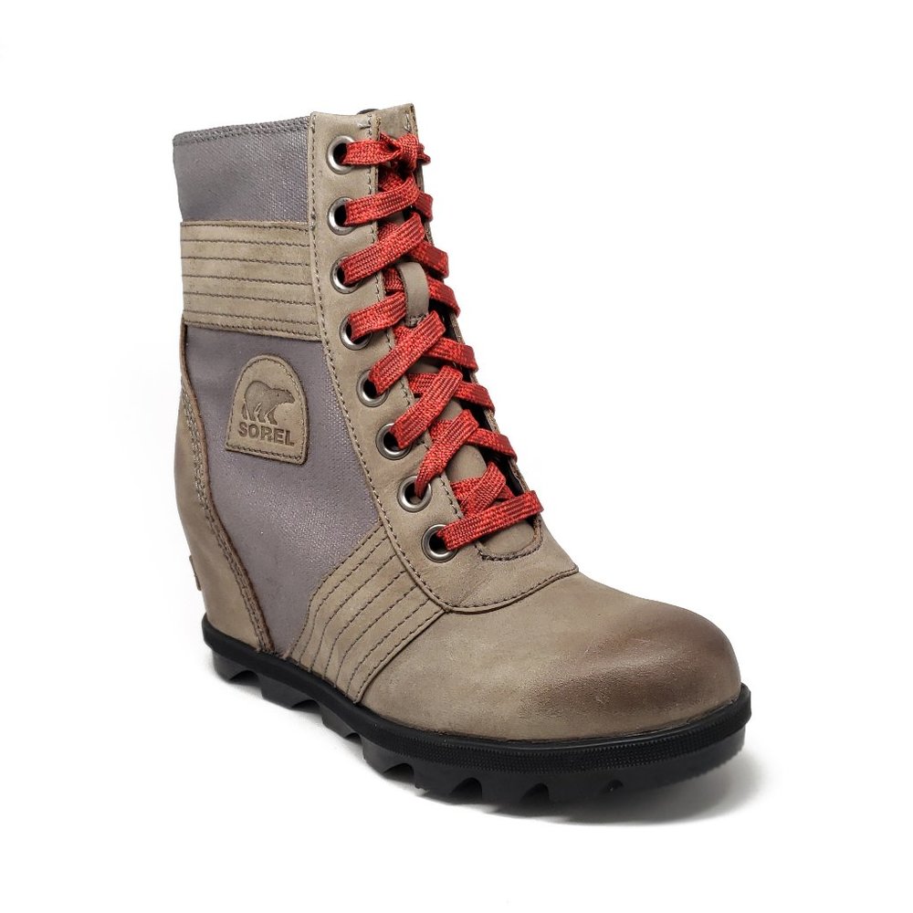 Sorel Lexie Wedge Boots in Quarry Grey Women's Size 6 - Picture 1 of 9